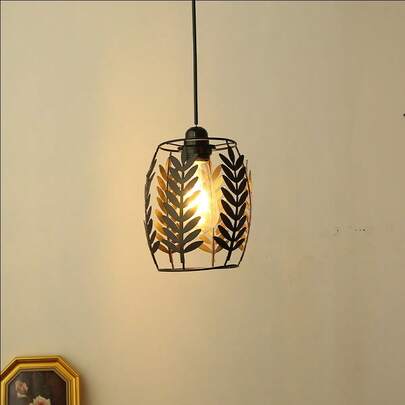 1pc Vintage Industrial Style Iron Pendant Lamp Shade With Pattern, Diameter 5.5in, Suitable For Bar, Counter, Office, Cafe, Restaurant, Cottage, Garden Decoration, DIY Pendant Lamp Accessory (Bulb, Lamp Holder, Hanging Wire Not Included)