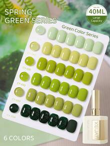 1 Bottle 40ml Avocado Diary Green Series Nail Polish Gel, Semi-Permanent Nail Polish Gel, Removable UV LED Nail Gel, Nail Art Supplies, DIY Nail Decoration, Home Salon Gift For Women - Multicolor - View 3