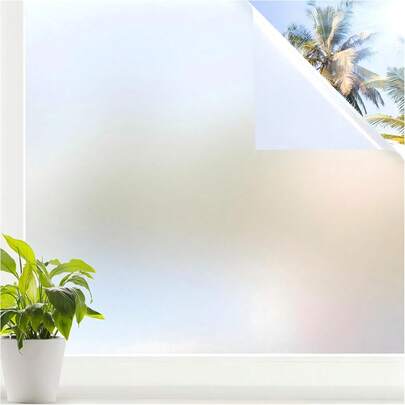 1 Cuộn - Phim dán kính mờ màu trơn, phim dán cửa sổ màu trắng chống nhìn trộm, phim dán cửa trượt văn phòng, phim dán phòng tắm, nhà vệ sinh trong mờ.