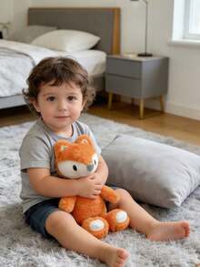 32Cm/12.60Inch Cute Orange Fox Plush Stuffed Animal Soft Squishy Cuddle Fox Toy For Kids Toddlers Girls Boys Adults Perfect New Year Gift Birthday Present Home Bedroom Decoration - Orange - View 4
