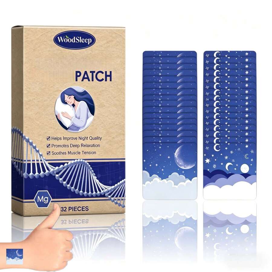 32pcs/1 Month Supply Plant Essential Oil Sleep Patches, Relieve Fatigue & Prevent Snoring - One Box - View 1