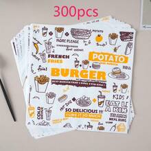 Giấy chống dầu mỡ dùng một lần, kích thước 29,5*28cm, thích hợp để nướng bánh, chiên khoai tây, làm bánh mì kẹp thịt, bánh mì sandwich, đóng gói thực phẩm, lót bàn ăn, lót đĩa chống dầu mỡ. - Giấy gói bánh hamburger và khoai tây chiên - Xem 18