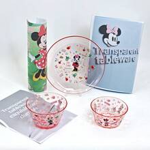 Disney 1件迪士尼卡通米妮AS塑料透明盘，透明水果碗，透明沙拉碗，精致耐用的餐具，适合家庭聚餐和生日派对送礼。 - 彩色 - 查看 8