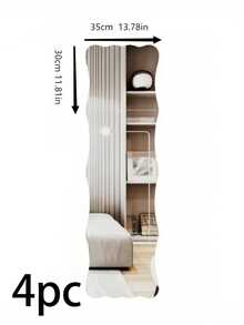 4/8 tấm gương acrylic lượn sóng dài, chống vỡ - Gương an toàn không khung, chống vỡ. Thích hợp cho phòng ngủ, lối vào, phòng tắm, ký túc xá, phòng tập thể dục và cửa không khung. Độ dày 1mm - Trang trí nhà cửa - gương hình sóng - Xem 8