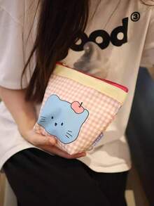 SANRIO Nueva bolsa de cosméticos pequeña y linda, de gran capacidad para almacenamiento de maquillaje, bolsa de aseo portátil para viajes, organizador plegable, bolsa de almacenamiento de artículos esenciales, bolsa de almacenamiento multifuncional - Ver 6