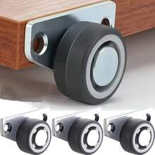 12件套（含4个静音脚轮和8个螺丝）家具抽屉脚轮，耐用静音顺滑1.25英寸侧装脚轮，金属表面工业平底脚轮，现代美观家具腿 - 1套裝 - 查看 2