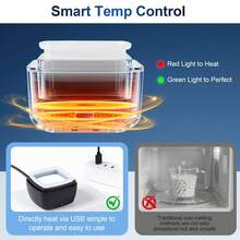 3-In-1 Mini USB Heated Wax Warmer For Eyebrow, Ear, Face, Bikini, Underarm, Easy Compact Grooming At Home Or Travel - Black - View 4