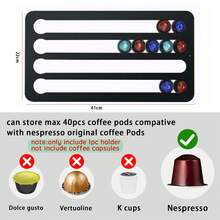1 pieza Apto para estante de cápsulas de café de metal dedicado, estante de exhibición y almacenamiento de cápsulas de café montado en la pared de forma creativa, con múltiples métodos de instalación sin perforar agujeros. La capacidad máxima es de 20/40 piezas de cápsulas de café. - Multicolor - Ver 6