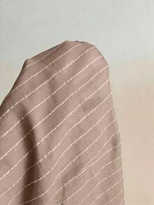 1pc Black V-Neck Striped Collar Slim Fit Button-Up Long Sleeve Sexy Blouse For Commute & Daily Wear, Winter - 駝色 - 查看 7