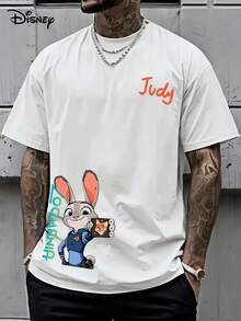 [Disney Licensed]Disney Zootopia Judy Hopps Nick Wilde Selfie Graphic T-Shirt, Men's Oversized Short Sleeve Tee, Best Friend Themed Cartoon Streetwear Top For Summer Daily Wear, Back To School, Zootopia Fans Gift, BFF Gift, Casual Outings & Disney Parks Outfit, Disney Officially Authorized Men's Short-Sleeved T-Shirts, Mens Clothes, Men, Ropa De Hombre, Summer Clothes, Men Shirts, Graphic Tees, Disney Outfits Men, Graphic Tees, Camisetas Para Hombre, Camisas Para Hombre, Summer Outfits For Men, Father's Day Gift, Perfect Gift For Family And Friends, Which Are Necessary For Birthday Parties, Disney Shirts, Mens Clothes, Summer Clothes, Officially Licensed Disney T-Shirts, Disney Men's And Women's Spring/Summer Fashion Casual Short-Sleeve T-Shirts - trắng - Xem 1