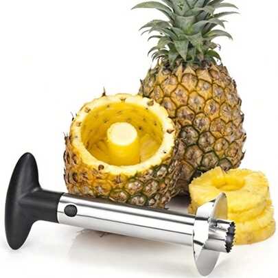1pc Pineapple Corer Stainless Steel Pineapple Corer Slicer Manual Pineapple Core Remover Cutter With Serrated Tips