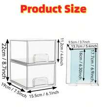 2/4pcs Stackable Acrylic Makeup Organizer Drawers, Premium Cosmetic Storage Box For Vanity, Bathroom, Under Sink And Kitchen Cabinet, Multi-Functional Bathroom And Kitchen Storage Solution - Multiple Styles - View 3