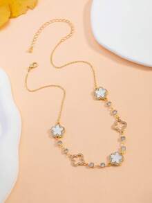 1pc Classic Four-Leaf Clover Necklace, Suitable For Daily Wear - one-size - View 3