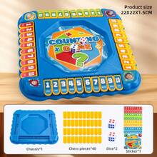 1 Set Juego de Mesa Educativo de Matemáticas para Niños, Juego de Cálculo Numérico Divertido con Patrones de Dibujos Animados, Dados y Piezas, Juguete Interactivo de Mesa, Herramienta de Aprendizaje Temprano, Regalo para Fiesta de Cumpleaños - Azul - Ver 8