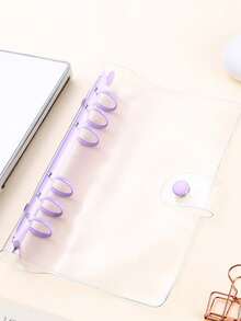 A6 genomskinligt lösbladsblock med klistermärken, klistermärken, förvaringslåda med 3D-klistermärken, anteckningsblock i PVC med 6 hål, gör-det-själv-dagbok - flerfärgad - Visa 10