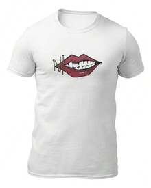 Maneskin T-Shirt With Lips Logo Tecate Emblem - White - View 5