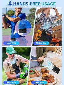 CyberDyer Kipas Pinggang Portabel dengan Lampu LED, Motor Tanpa Sikat 13000-60000 RPM, Dapat Diisi Ulang, 4 Kecepatan, Operasi Senyap, Penjepit untuk Pendinginan Pribadi untuk Berkemah/Konstruksi/Aktivitas Luar Ruangan/Perjalanan - Dipasang di pinggang - View 8