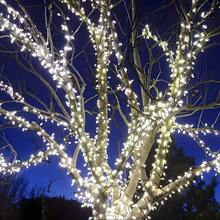 Luces de hadas solares nuevas, luces de cadena solares, longitud de cadena única de 12 m, incluye 100 bombillas LED, ideal para iluminar patios en Navidad, adecuado para jardines pequeños, patios, bodas, fiestas y uso en interiores, clasificación IP44 a prueba de agua - luz blanca - Ver 3