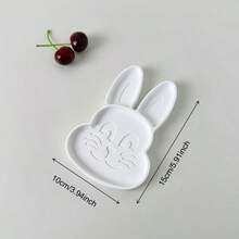 White Plaster Rabbit Jewelry Tray And Earring Holder Set, Cute Rabbit Shaped Vanity Organizer Box, Multi-Size Jewelry Dish For Earrings, Rings, Necklaces, Decorative Desktop Storage And Photo Prop, Ideal Gift For Easter And Mother's Day - Multicolor - View 12