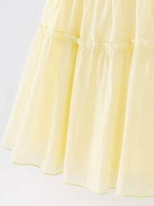 Đầm cotton cho bé gái, mềm mại, thoáng khí, trang phục mùa hè dễ thương và phù hợp mặc hàng ngày 2026 - màu vàng nhạt - Xem 8