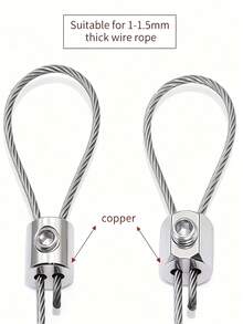 5个/8个/10个装钢丝绳锁扣，采用耐用金属材质，旨在防止盗窃。这些配件非常适合露营，并配有时尚的双孔夹，可用于固定晾衣绳和储物柜。 - A - 查看 8