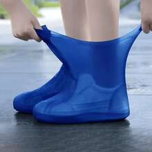 1 Pair Reusable Waterproof Anti-Slip Shoe Covers, Unisex, Durable, Elastic, Easy To Clean - Blue - View 7