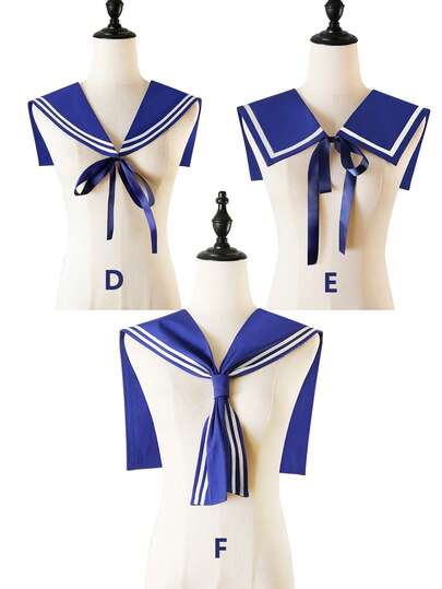 1pc Navy Style Detachable Collar, Versatile Accessory To Match Dresses, Tops, T-Shirts, Suitable For All Seasons
