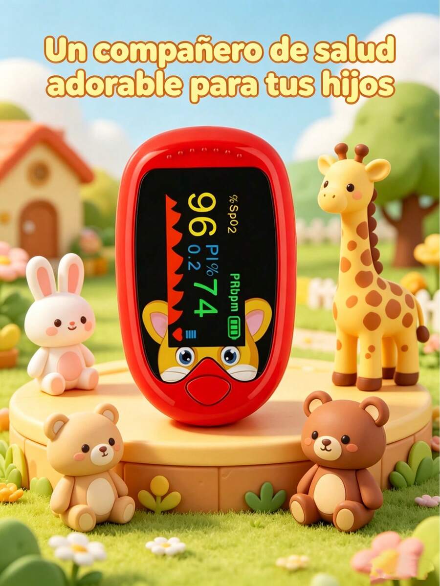 Oxímetro digital recargable que controla simultáneamente la saturación de oxígeno, la frecuencia del pulso y la PI para realizar pruebas y controles diarios Fácil de usar Cómodo de llevar (amarillo, rojo, azul).