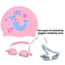 Conjunto de Óculos e Touca de Natação para Crianças, Óculos de Natação À Prova d'Água e Anti-Embaçamento de Alta Definição e Conjunto de Touca para Meninos e Meninas, Conjunto de Acessórios de Natação para Crianças - Multicolorido - Visão 10