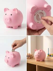 1pc Cute Piggy Bank, Savings Jar, Coin Bank, Suitable For Indoor Decor - Cartoon Piggy Bank - View 9
