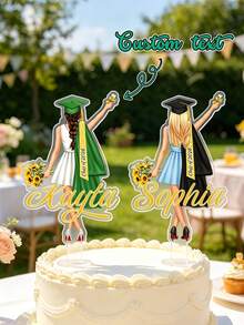 2026 Personalized Graduation Cake Topper, Customized Graduation Cake Decoration, 2026 Graduate, Graduation Decor, Graduation Souvenir. 2026 Personalized Graduation Gift, Customized Graduation Cake Decoration, 2026 Graduate Women Cake Topper, Graduation Party Favor Decor - Multicolor - View 2