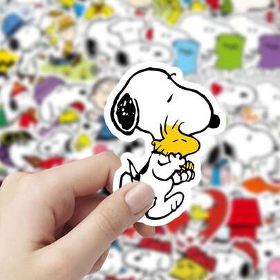  8 piezas de pegatinas grandes y lindas de Snoopy con graffiti de dibujos animados, regalo ideal pequeño para fans, familia y amigos, mejor accesorio de verano para que amigos/parejas creen un ambiente veraniego
