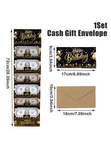 金色生日快樂折疊現金卡與信封，粉金色生日蛋糕圖案折疊現金卡，生日派對驚喜現金，週年紀念現金折疊卡，生日慶祝現金裝飾，生日派對裝飾，生日快樂折疊現金卡與信封－有趣的送現金方式，生日裝飾，生日，派對小禮 - 升級款 - 查看 15