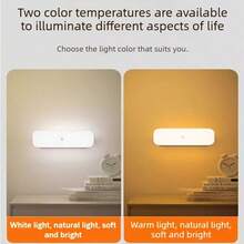 1pc Rectangular Motion Sensor Light, USB Rechargeable Light Set, LED Smart Light, Cabinet Light, Indoor Motion Sensor Lighting Night Light, RV Camper Lighting Decor, Sensor Light Strip, Rechargeable LED Sensor Night Light, Hanging Installation, Suitable For Countertop, Wardrobe, Kitchen, Cabinet, Stairs, Hallway, Shelves Home Lighting, New Year, Valentine's Day Decoration, Perfect Holiday Gift - Multicolor - View 10