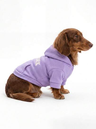 1pc Pet Apparel, Outdoor & Indoor Outfit, European & Korean Style, Suitable For Poodle, Teddy, Small Dog & Puppy, Casual Comfortable Spring New York Hoodie