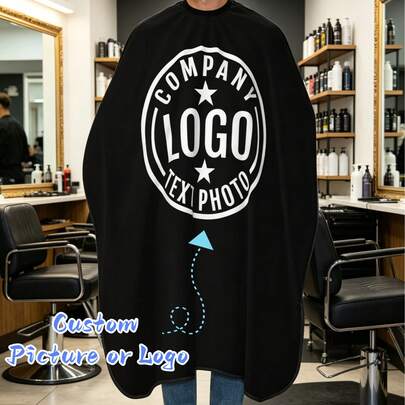 1pc Customized Personalized Hair Salon Apron, Printable Logo & Text, Professional Lightweight Breathable Unisex Work Apron