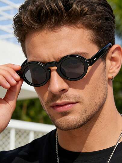 1 pieza Gafas de mujer con montura pequeña y redonda, de estilo minimalista y retro, adecuadas para conducir, viajar, ocio, actividades al aire libre, deportes, uso diario, golf