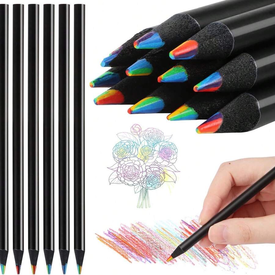7-Color Gradient Rainbow Pencils, Creative DIY Graffiti Colored Pencil Brush, Magical 7-Color Drawing Pens - A - View 1