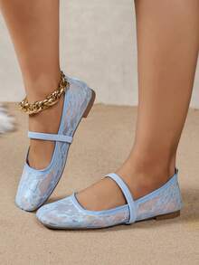 Syal Wanita Bermotif Baru, Serbaguna untuk Jalanan, Pantai, dan Sepatu Slip-On Kasual dengan Tali Gesper - Baby Blue - View 3