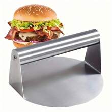 Stainless Steel Hamburger Patty Maker, Non-Stick Design For Easy And Even Patty Forming. Ergonomic Handle For Effortless Pressing, Suitable For Grilling, Home And Professional Kitchens, All-Season Use. Smooth Surface For Easy Cleaning, A Practical Modern Kitchenware For Making Burgers And Steaks. - Silver - View 1
