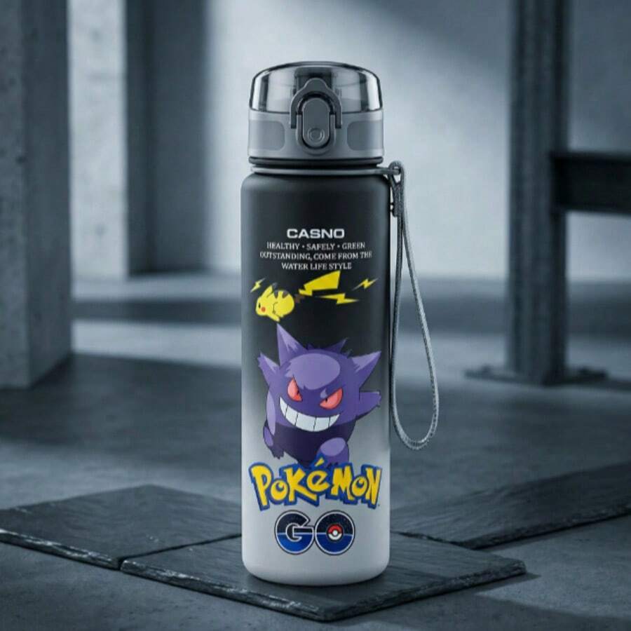 560ml Large Capacity Pokemon Water Bottle, Portable Sports Bottle, Perfect Gift - Purple - View 1