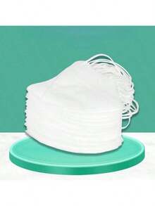 30 piezas Máscaras faciales desechables de verano de 3 capas de tela Meltblown, máscaras blancas unisex de alta calidad con diseño 3D estéreo de tamaño pequeño, sin olor y amigables con la piel, artículos esenciales de protección solar en verano - AB - Ver 9