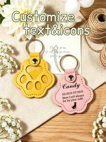 Custom Pet Fur Memorial Keychain, Engraved Pet Fur Holder,Custom Dog/Cat Paw Keyring, Gift For Pet Lovers, Pet LossGift - Multicolor - View 1