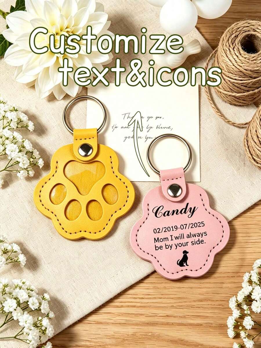 Custom Pet Fur Memorial Keychain, Engraved Pet Fur Holder,Custom Dog/Cat Paw Keyring, Gift For Pet Lovers, Pet LossGift - Multicolor - View 1