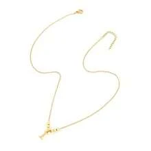Dây chuyền mảnh mai bằng thép không gỉ tối giản, thanh lịch dành cho nữ, với các chữ cái đầu từ A-Z được đính hạt. - vàng - Xem 10