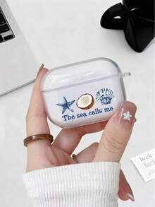1 Pc Transparent Headphone Case Creative Sea Marine Animals Pattern Suitable For AirPods 4/ 1/ 2/ 3/ Pro/ Pro2/ Pro3, A Simple And Stylish Holiday Gift - Clear - View 6