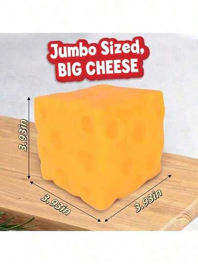 4.25" Giant Squeeze Cheese Block - Oversized Soft Squeeze Cheese, Prank Gift, Adult Novelty Toy, Sensory Toy 1.96" Mini Compact Squeeze Cheese, Suitable As Holiday Gift, Fun And Cute Gift, Birthday Gift, Easter Gift, Halloween Gift, Christmas Gift, Party Gift, Squishy, Squishy Toys, Squishy Stress Toy, Dumpling Squish, Toys For Adults Women