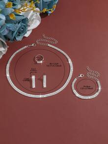 4 pièces Ensemble de colliers en cristal de luxe, accessoires de bijoux pour robe de mariée, mariage et fête pour femmes - Argent - Voir 4