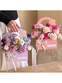 5件套鲜花礼品袋、鲜花包装盒、母亲节花束盒、鲜花手提袋、DIY花束包装袋、鲜花袋、鲜花包装袋、礼品袋、婚礼用品、派对用品 - 查看 10