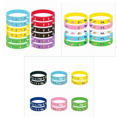 Bluey 10pcs 2026 Super Popular Bruy Silicone Bracelet Is New! Multi Colored Macaron Color Scheme, Full Of Cute And Fun Characters From Bruy&Bingo Families, Vivid Colors And Details Are Fully Displayed, And The Appearance Is Directly Enhanced!